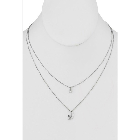 Stars Hollow Necklace - White Gold Dipped - Picture 2 of 2